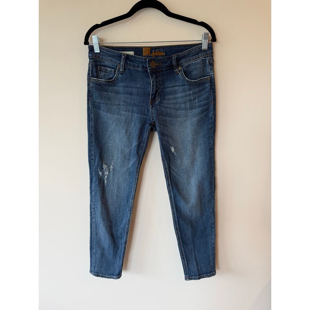 Kut from the Kloth Jeans Womens 4P Blue Cotton Stretch Stacia Boyfriend Petite